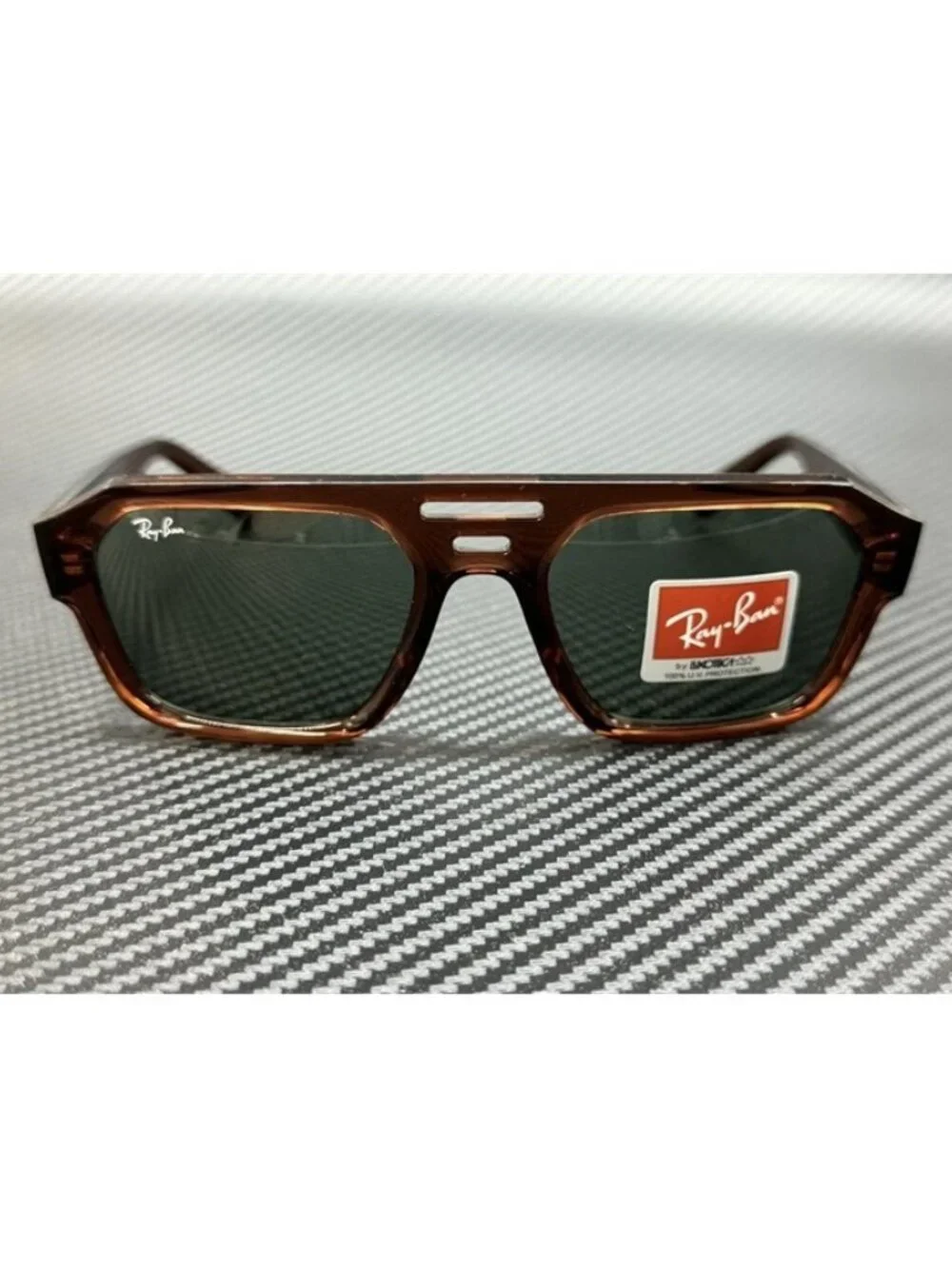 New Ray Ban Men Transparent Brown Sunglasses 54-20-145